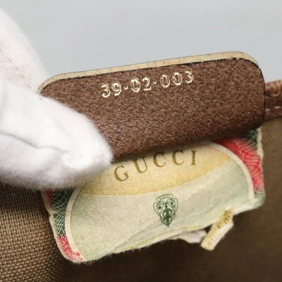 GUCCI GG Supreme Web Sherry Line Tote Bag PVC Beige Gold - Picture 10 of 15